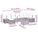 vidaXL Ensemble de canapé de jardin avec coussin 8 Pièces Noir et crème