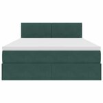 vidaXL Lit de Rangement avec matelas Vert foncé 140 x 200 cm Velours