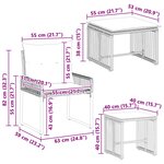 vidaXL Ensemble de meubles d'extérieur 11 Pièces Noir et blanc crème