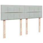 vidaXL Sommier à lattes de lit et matelas Gris clair 160x200cm Velours