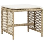 vidaXL Ensemble à manger de jardin et coussins 9 Pièces beige Poly rotin