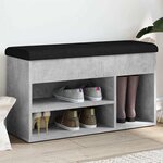 vidaXL Banc à chaussures gris béton 82x32x45 5 cm bois d'ingénierie