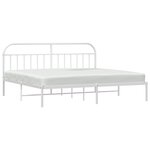 vidaXL Cadre de lit métal sans matelas et tête de lit blanc 200x200 cm