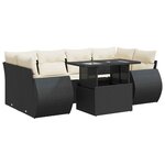 vidaXL Salon de jardin 7 Pièces avec coussins noir résine tressée