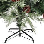 vidaXL Sapin de Noël pré-éclairé pommes de pin vert blanc 195cm PVC PE