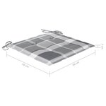vidaXL Chaise à bascule avec coussin à carreaux gris Bois de teck