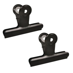 2 pinces double clip en métal noir 9 x 7 x 4 cm