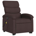 vidaXL Fauteuil inclinable de massage électrique Marron foncé Tissu