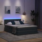 vidaXL Lit de rangement LED avec matelas Gris foncé 140 x 200 cm