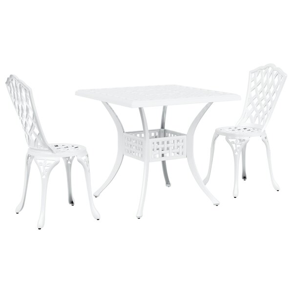Ensemble de Bistro de Jardin 3 Pièces vidaXL en Aluminium Blanc