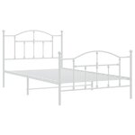 vidaXL Cadre de lit métal sans matelas et pied de lit blanc 107x203 cm