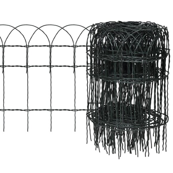 vidaXL Bordure de pelouse Fer enduit de poudre 25x0 4 m