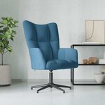vidaXL Chaise de relaxation Bleu Velours