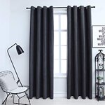 vidaXL Rideaux occultants avec anneaux Métal 2Pièces Anthracite 140x245cm