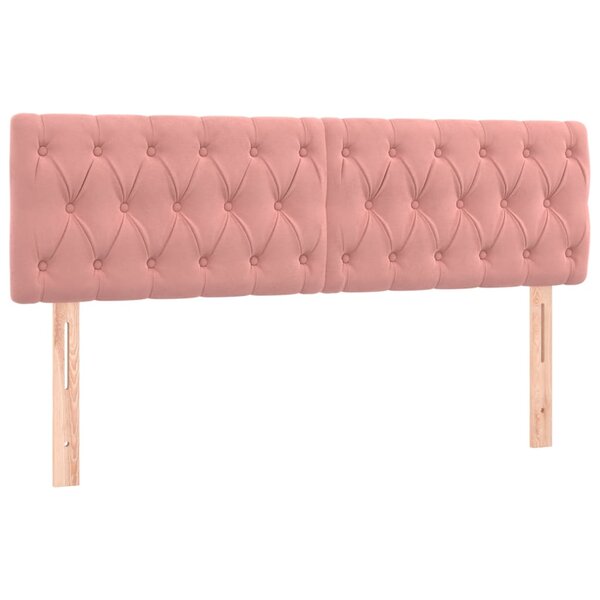 vidaXL Têtes de lit 2 Pièces Rose 72x7x78/88 cm Velours