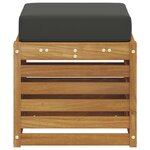 vidaXL Banc de jardin avec coussin 2 Pièce Naturel et Anthracite