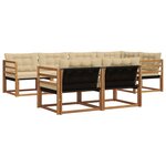 vidaXL Ensemble de canapés d'extérieur 7 pc Naturel et Beige