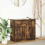 vidaXL Buffet avec tiroir chêne fumé 71x35x65 cm bois d'ingénierie