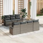 vidaXL Ensemble de canapé de jardin 8 Pièces Gris 55 x 55 x 37 cm