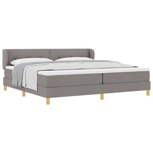 vidaXL Lit à ressorts avec matelas Taupe 200 x 200 cm tissu