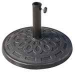 Pied de parasol base de lestage parasol rond résine imitation fonte motif rosace Ø 49 cm poids net 12 Kg bronze