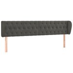 vidaXL Tête de lit avec oreilles Gris foncé 183x23x78/88 cm Velours
