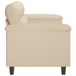 vidaXL Canapé à 3 places Crème 180 cm Tissu microfibre
