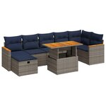 vidaXL Salon de jardin 8Pièces avec coussins gris résine tressée acacia