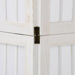 vidaXL Cloison de séparation 4 panneaux blanc bois de paulownia massif