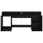 vidaXL Bureau avec porte Chêne noir 200 x 55 x 91 cm Bois d'ingénierie