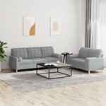 vidaXL Ensemble de canapés 2 Pièces coussins gris clair tissu