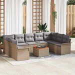 vidaXL Ensemble de canapé de jardin 10 Pièces Beige et Gris clair