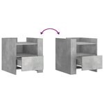 vidaXL Table de chevet gris béton 45x50x50 cm bois d’ingénierie