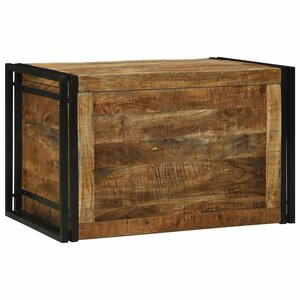 vidaXL Boîte de rangement 80 x 50 x 50 cm Bois de mangue brut