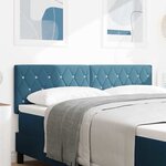 vidaXL Tête de lit LED avec bandes LED Bleu foncé 144 cm Velours