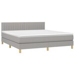 vidaXL Sommier à lattes de lit matelas LED Gris clair 160x200 cm Tissu