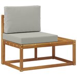 vidaXL Canapé d'extérieur en bout avec coussin Naturel 91 x 63 x 73 cm