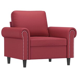 vidaXL Fauteuil Rouge bordeaux 60 cm Similicuir