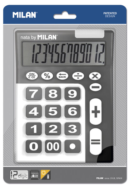 Calculatrice noire 12 chiffres