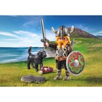 PLAYMOBIL 71755 - Viking avec son chien  bouclier  casque et armes