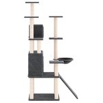 vidaXL Arbre à chat avec griffoirs en sisal Gris foncé 154 cm