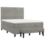 vidaXL Sommier à lattes de lit et matelas Gris clair 140x190cm Velours