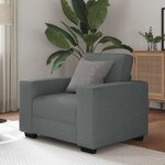 vidaXL Fauteuil gris foncé 60 cm tissu