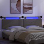 vidaXL Tête de lit suspendue Gris clair Tissu en velours côtelé