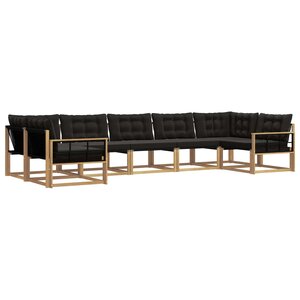 vidaXL Ensemble de canapés d'extérieur 7 Pièces Blanc et noir