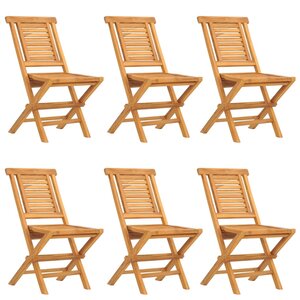 vidaXL Chaises de jardin pliantes lot de 6 47x63x90cm bois massif teck