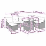 vidaXL Ensemble de canapé de jardin de 9 pièces avec coussins gris clair en rattan synthétique