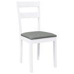 vidaXL Chaises à manger coussins 2 Pièces blanc bois massif caoutchouc