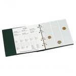 Album Numis avec 5 feuilles pour 143 monnaies de collection. Couleur - Vert