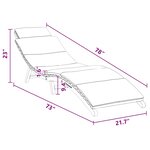 vidaXL Transat Blanc crème 188 x 55 x 59 cm Bois de teck solide